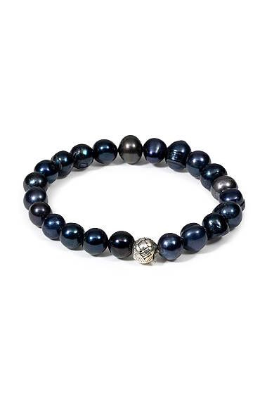 Schwarze Perle Naturstein Armband - 1
