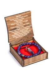 Set Collier et Bracelet en Pierre d’Améthyste avec Boîte - 