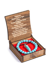 Set Collier et Bracelet en Pierre de Turquoise avec Boîte - 