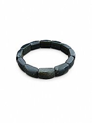 Silver Yansımalı Dikdörtgen Obsidyen Rolex Bileklik - 