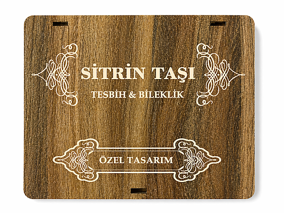 Sitrin Doğal Taş Kutulu Tesbih ve Bileklik Seti - 2