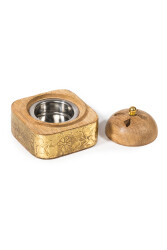 Small Covered Metal Incense Burner - 2
