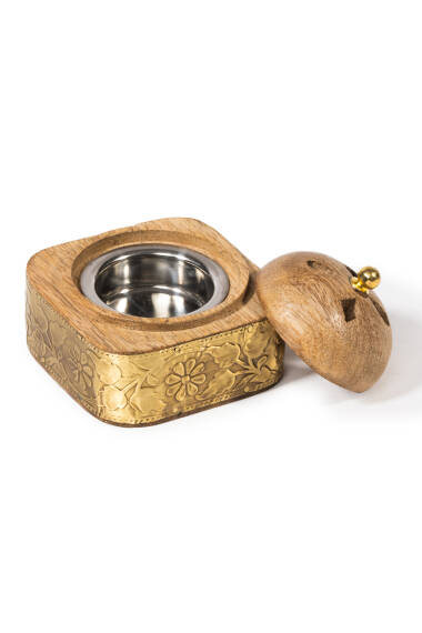 Small Covered Metal Incense Burner - 8