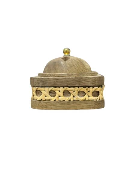 Small Lidded Woven Incense Burner - 3
