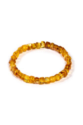 Square Bead Amber Bracelet: - 