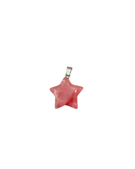 Star-Shaped Strawberry Quartz Pendant - 1