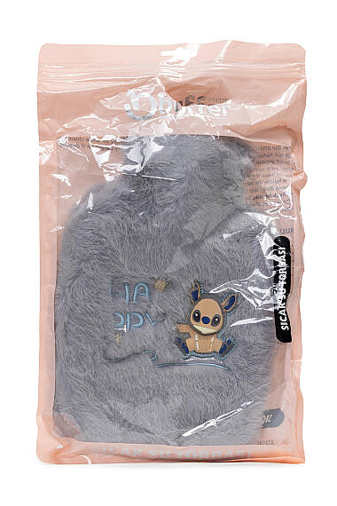 Stitch Figürlü Gri Peluş Sıcak Su Torbası(1 litre) - 4