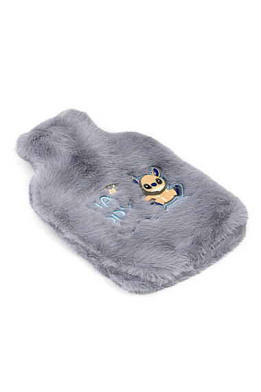 Stitch Figürlü Gri Peluş Sıcak Su Torbası(1 litre) - 3