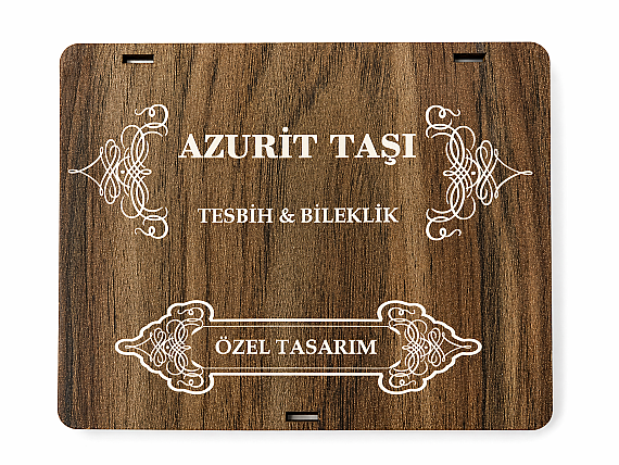 Tesbih- und Armband-Set aus natürlichem Azuritstein mit Box - 2