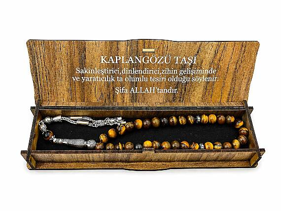 Tiger Eye Natural Stone Tasbih with Box - 2