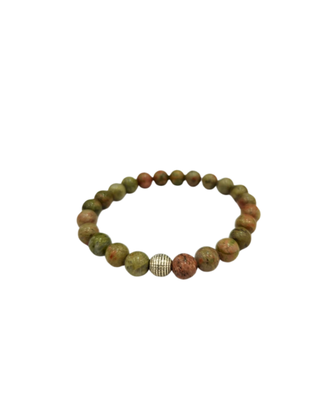 Unakite Natural Stone Bracelet: - 2