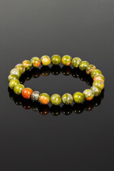 Unakite Natural Stone Bracelet: - 3