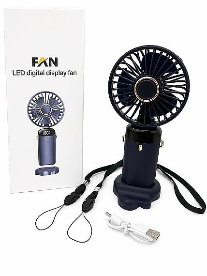 Ventilateur à Main Rechargeable avec Écran LED – Mini Ventilateur Portable USB, Silencieux et Puissant - 1