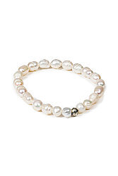 Weiße Perle Naturstein Armband - 
