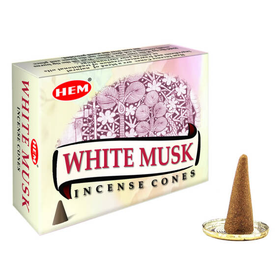 White Musk Cone Incense - 1