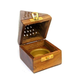 Wooden Cone Incense Burning Box (14 cm) - Mirac