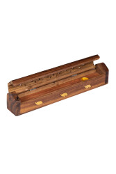 Wooden Lid Incense Holder with Small Compartment - Mirac