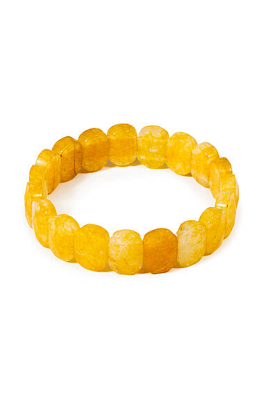 Yellow Calcite Natural Stone Rolex Oval Bracelet - 1