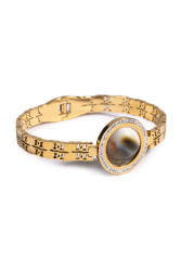 Yılancık Stone Cuff Stainless Steel Bracelet (05) - 2