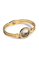 Yılancık Stone Cuff Stainless Steel Bracelet (54) - 