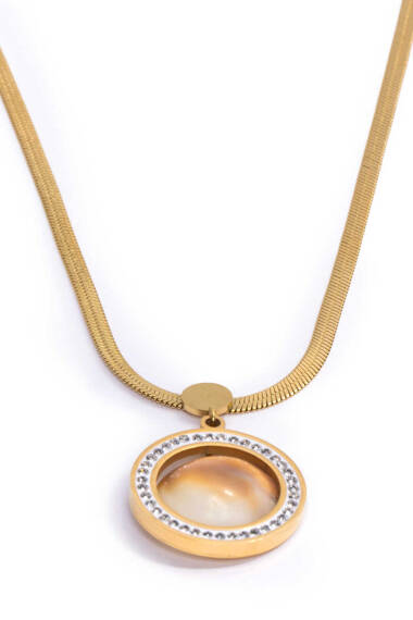 Yılancık Stone Steel Necklace (4) - 3