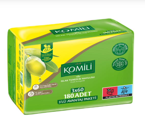 Zeytinyağlı 3'lü Islak Mendil - 1